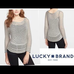 Lucky Brand Marissa Metallic Crochet Sweater